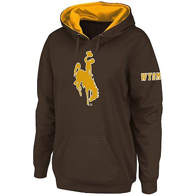 Women's Stadium Athletic Brown Wyoming Cowboys Big Logo Pullover Hoodie