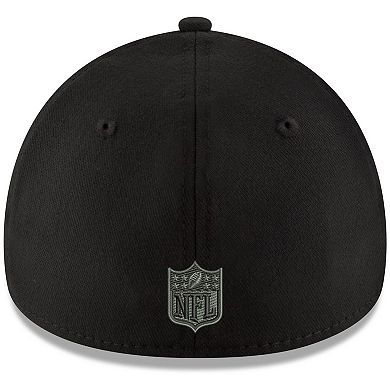 Men's New Era Black New England Patriots Logo 39THIRTY Flex Hat