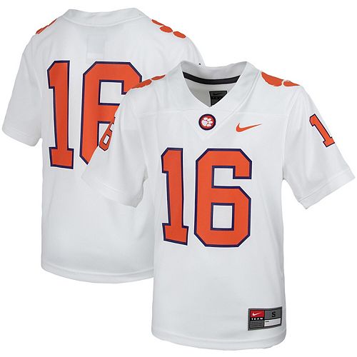 Download Youth Nike #16 White Clemson Tigers Untouchable Football ...