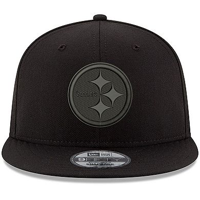 Men's New Era Black Pittsburgh Steelers Black On Black 9FIFTY Adjustable Hat