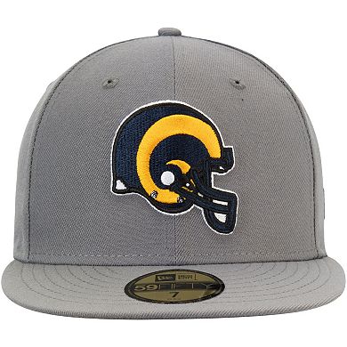 Men's New Era Graphite Los Angeles Rams Throwback Logo Storm 59FIFTY ...