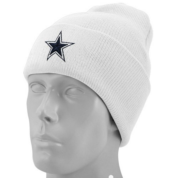 Dallas Cowboys White Cuff Knit Beanie