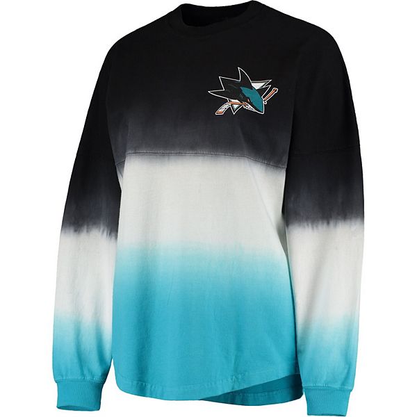 San Jose Sharks Fanatics Branded Women's Crystal-Dye Long Sleeve T-Shirt -  Black