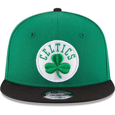 Men's New Era Kelly Green/Black Boston Celtics 2-Tone 9FIFTY Adjustable Snapback Hat
