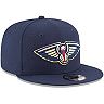Men's New Era Navy New Orleans Pelicans Official Team Color 9FIFTY Adjustable Snapback Hat