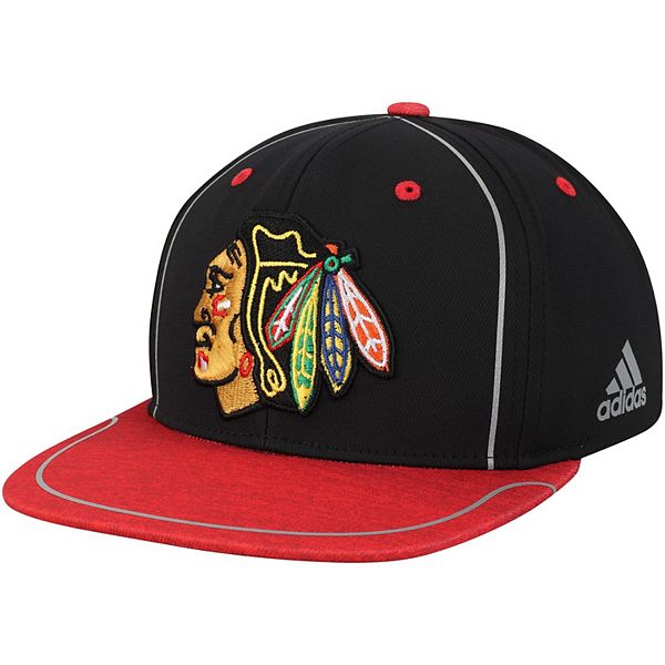Men's adidas Black/Red Chicago Blackhawks Bravo Adjustable Snapback Hat