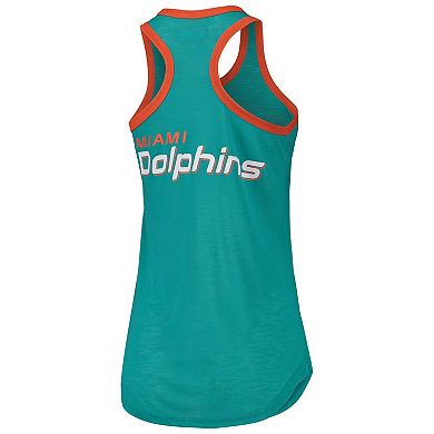Women's G-III 4Her by Carl Banks Aqua Miami Dolphins Tater Tank Top