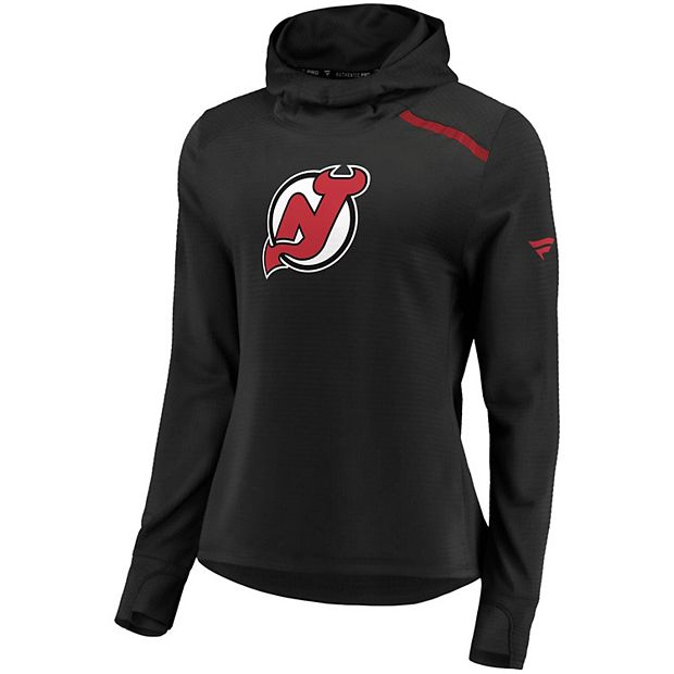 Youth Fanatics Branded Black New Jersey Devils Authentic Pro Pullover Hoodie