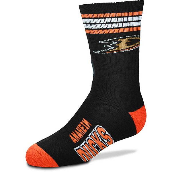 Youth For Bare Feet Anaheim Ducks 4-Stripe Deuce Quarter-Length Socks