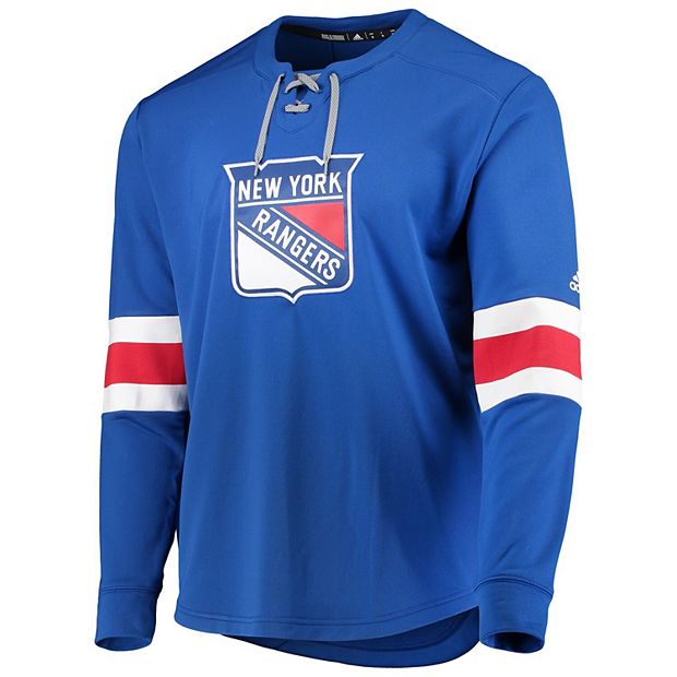 Men's adidas Blue New York Rangers Platinum Long Sleeve Jersey T-Shirt