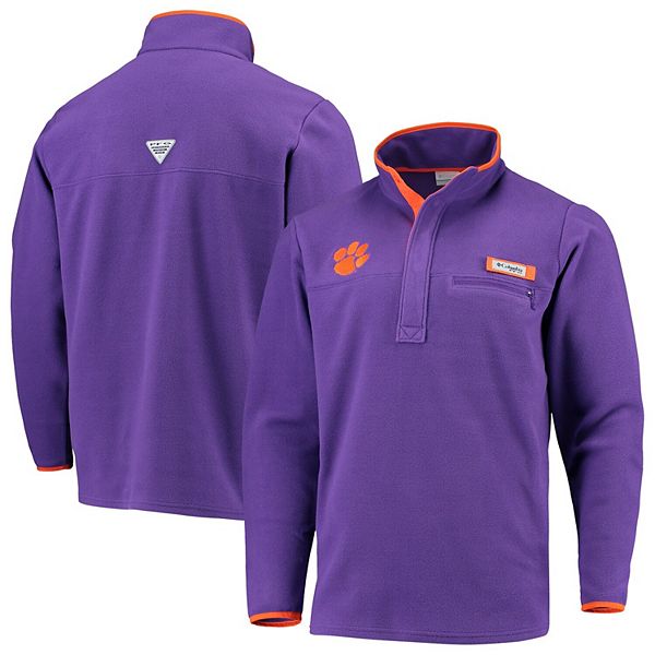 Men's Nike Heathered Oatmeal/Purple Clemson Tigers Local Pullover