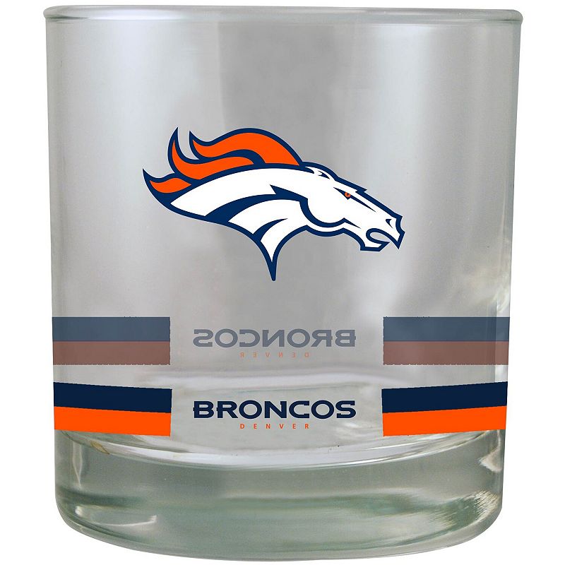 Denver Broncos Banded Rocks Glass, Multicolor