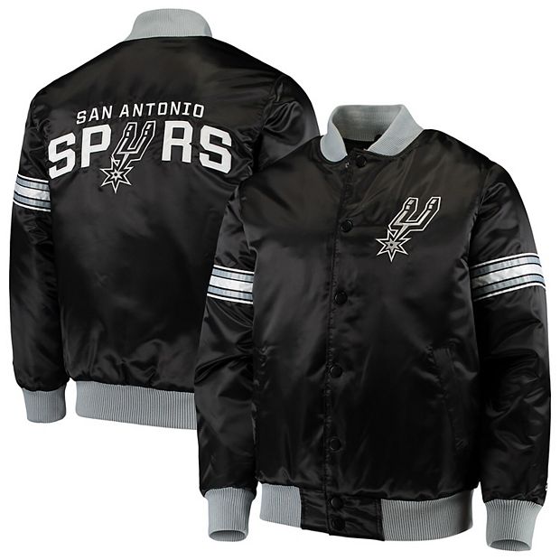San Antonio Spurs Starter Home Game Satin Full-Snap Varsity Jacket - Black