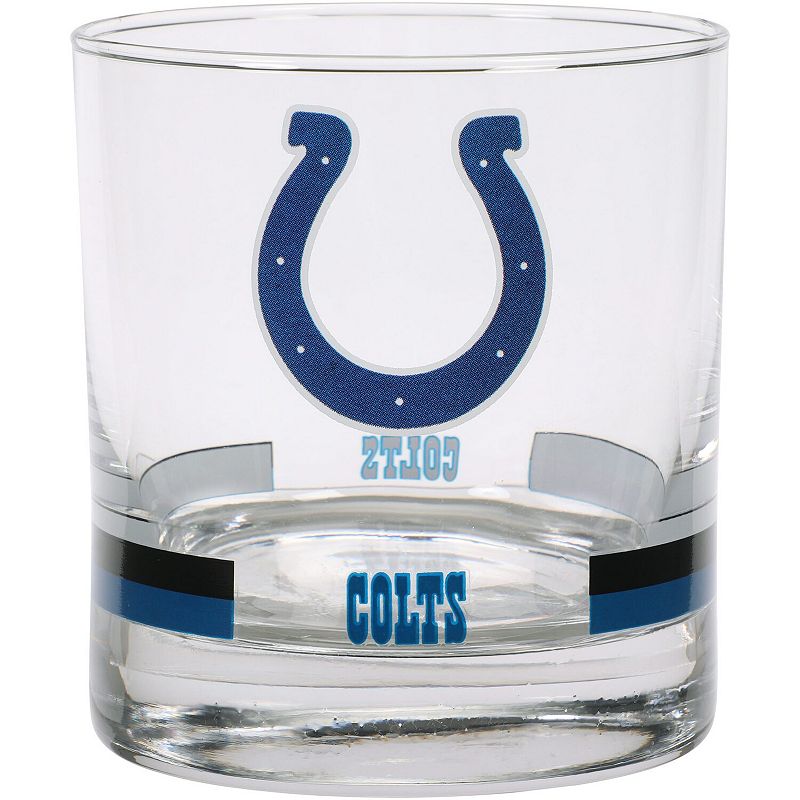 Indianapolis Colts Banded Rocks Glass, Multicolor