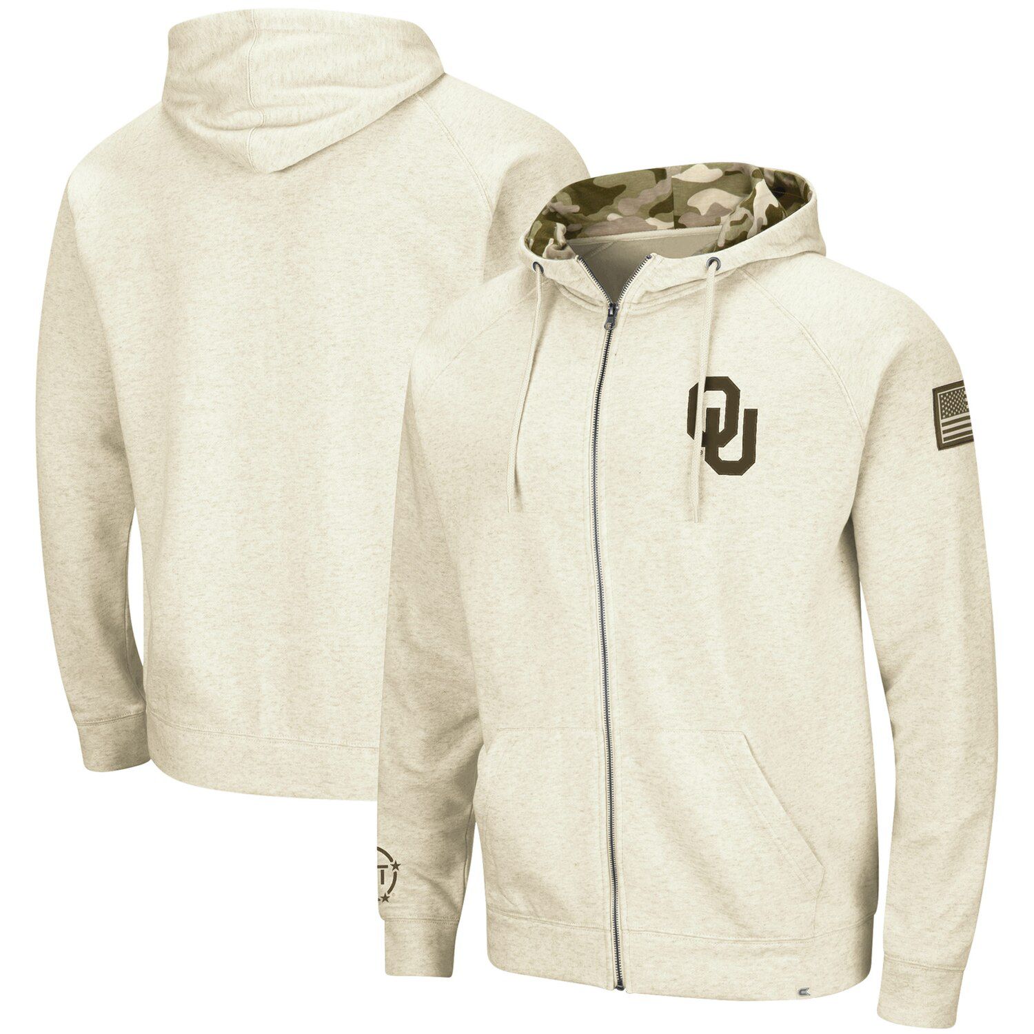 men's camo full zip hoodie