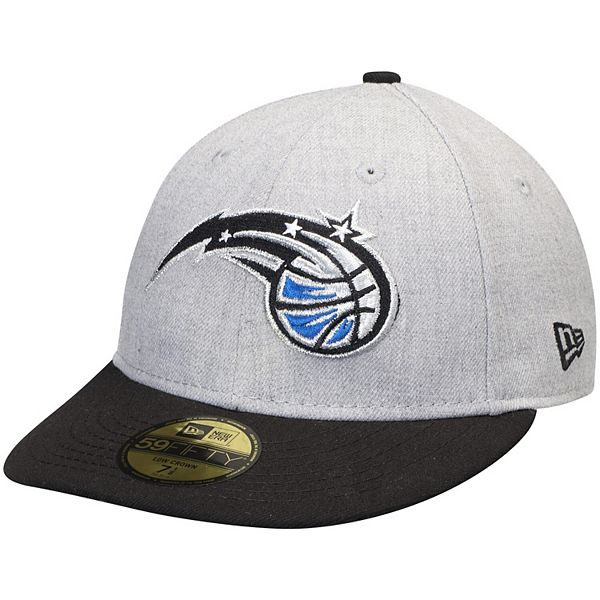 Men S New Era Heathered Gray Black Orlando Magic Two Tone Low Profile 59fifty Fitted Hat