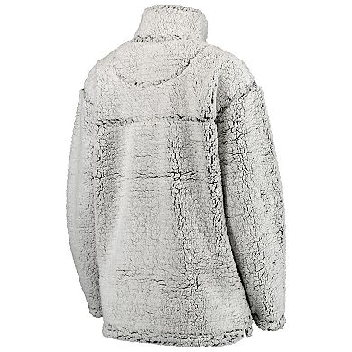 Women's Gray Chicago Bears Sherpa Quarter-Zip Pullover Jacket