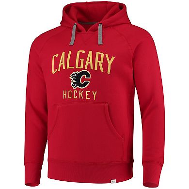 Men's Fanatics Branded Red Calgary Flames Indestructible Pullover Hoodie