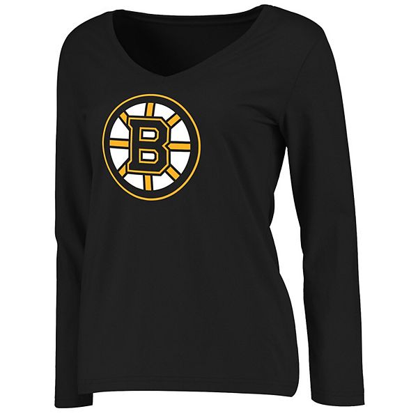 Boston Bruins Fanatics Branded Women's Authentic Personalized V-Neck T-Shirt  - Black