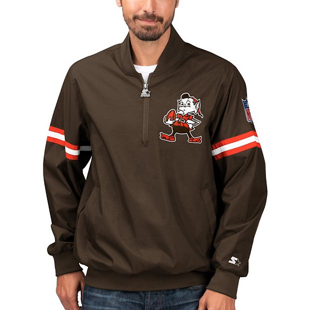 Starter Cleveland Browns Home Team Half-Zip Jacket M / Browns Brown Mens Outerwear