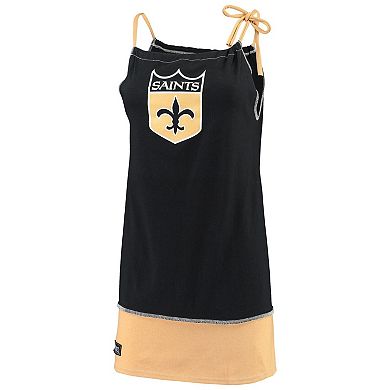 Women's Refried Apparel Black New Orleans Saints Sustainable Vintage Tank Dress