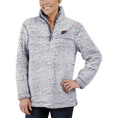 Women's G-III 4Her by Carl Banks Gray Arizona Cardinals Sherpa Quarter-Zip Pullover Jacket