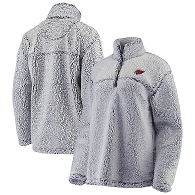 Women's G-III 4Her by Carl Banks Gray Arizona Cardinals Sherpa Quarter-Zip Pullover Jacket