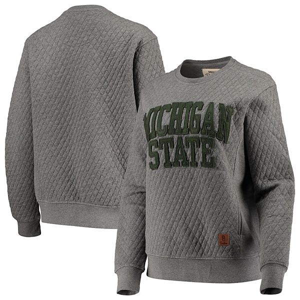 Women's Pressbox Heather Charcoal Michigan State Spartans Moose Quilted ...