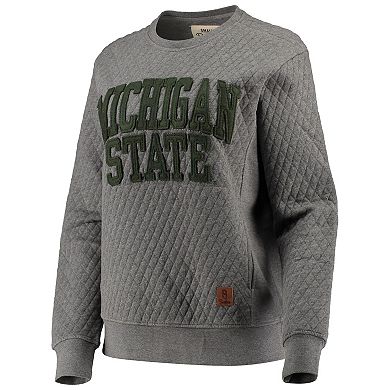 Women's Pressbox Heather Charcoal Michigan State Spartans Moose Quilted ...
