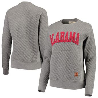 Women's Pressbox Heather Charcoal Alabama Crimson Tide Moose Quilted Pullover Sweatshirt