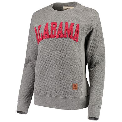 Women's Pressbox Heather Charcoal Alabama Crimson Tide Moose Quilted Pullover Sweatshirt