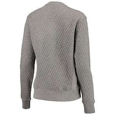 Women's Pressbox Heather Charcoal Alabama Crimson Tide Moose Quilted Pullover Sweatshirt