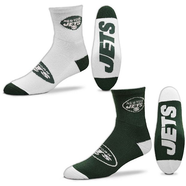 Men's For Bare Feet New York Jets Quarter-Length Socks Two-Pack Set