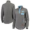 Women's Pressbox Heathered Gray/Carolina Blue North Carolina Tar Heels Magnum Quilted Quarter-Snap Pullover Jacket
