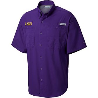 Men's Columbia Purple LSU Tigers Big & Tall Collegiate Tamiami Button-Down Shirt
