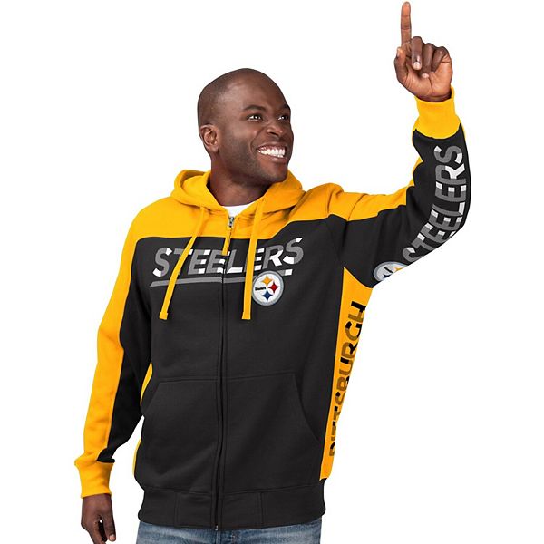 Men's Hands High Gold/Black Pittsburgh Steelers Warrior Hooded Full-Zip  Jacket