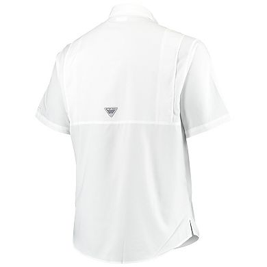 Men's Columbia White Oklahoma Sooners Big & Tall Collegiate Tamiami Button-Down Shirt