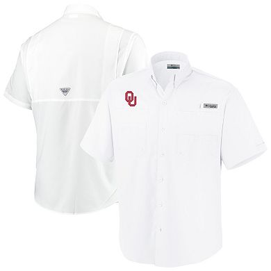 Men's Columbia White Oklahoma Sooners Big & Tall Collegiate Tamiami Button-Down Shirt