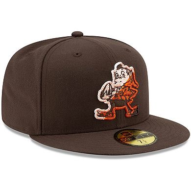 Men's New Era Brown Cleveland Browns Color Dim 59FIFTY Fitted Hat