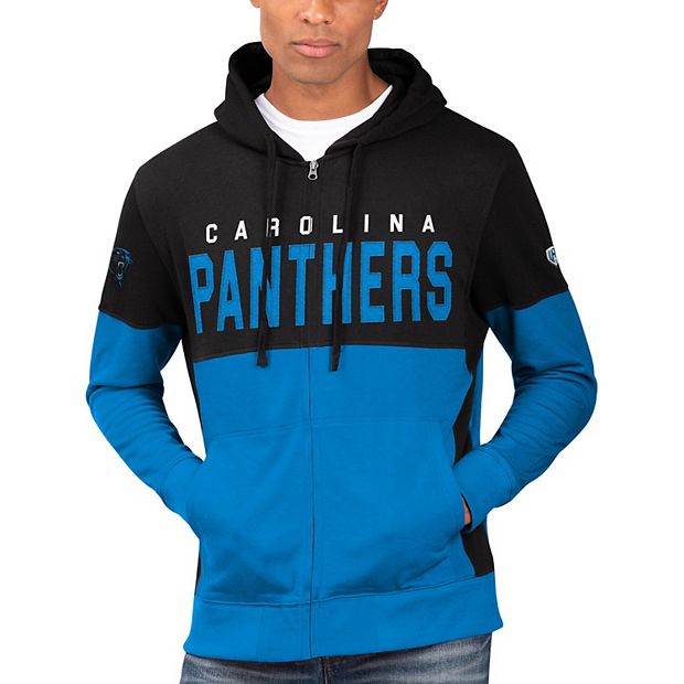 Men's Hands High Black/Blue Carolina Panthers Prime Time Full-Zip Hoodie
