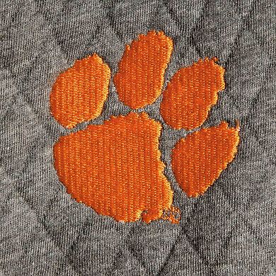 Women's Pressbox Heathered Gray/Orange Clemson Tigers Magnum Quilted Quarter-Snap Pullover Jacket