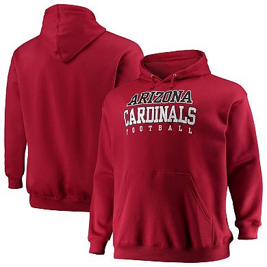 Men's Fanatics Branded Cardinal Arizona Cardinals Big & Tall Stacked Pullover Hoodie