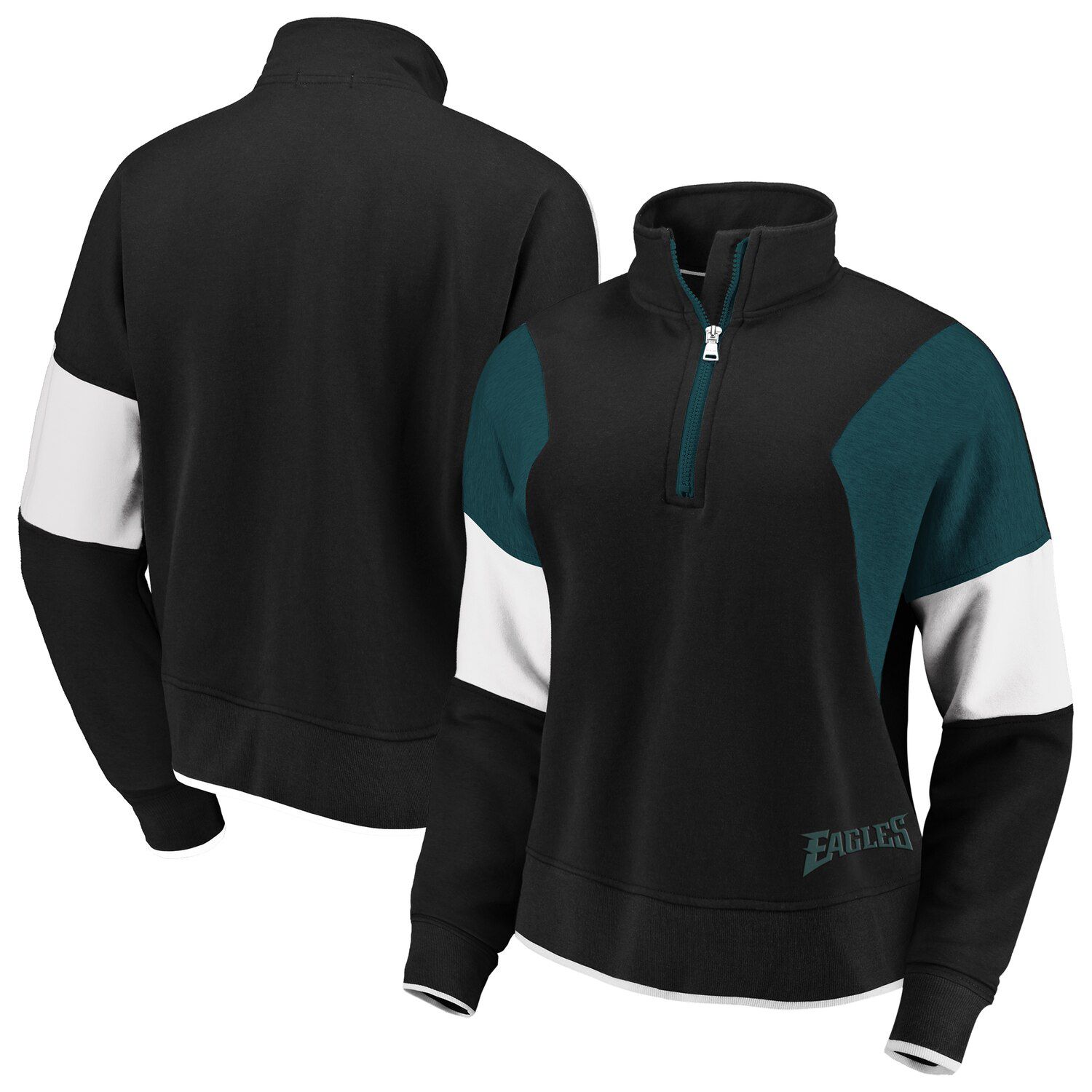 women's black half zip pullover