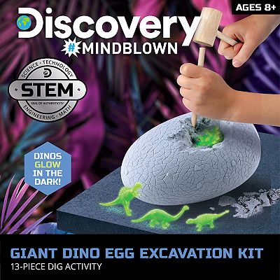 MindWare Dino Egg Dig Kit - Make & Excavate 2 Giant Dinosaur Eggs With Science Experiment