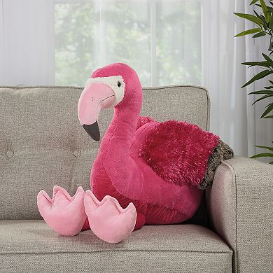 Mina Victory Plushlines Pink Flamingo Throw Pillow