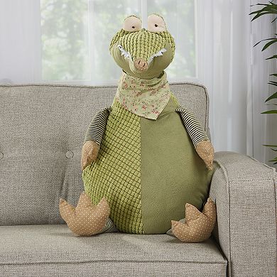 Mina Victory Plushlines Crocodile Throw Pillow