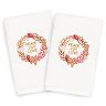 Linum Home Textiles Christmas 2-pack Peace Embroidered Luxury Turkish Cotton Hand Towels