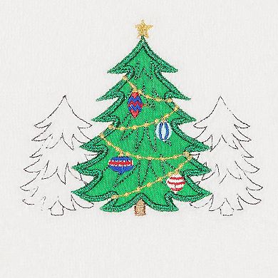 Linum Home Textiles 2-pack Christmas Three Trees Embroidered Hand Towel Set