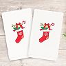 Linum Home Textiles 2-pack Christmas Stocking Embroidered Hand Towel Set