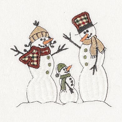 Linum Home Textiles 2-pack Christmas Snow Family Embroidered Hand Towel Set
